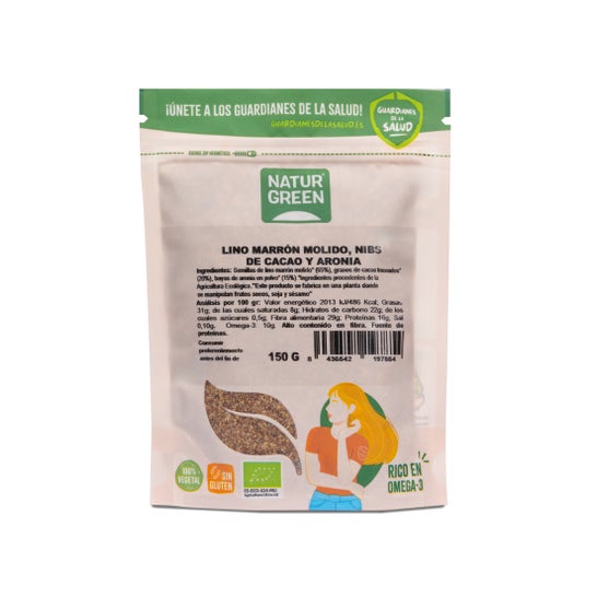 Naturgreen Semillas de Lino, Nibs De Cacao y Aronia Bio 150g