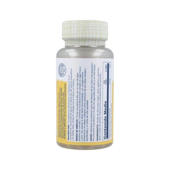 Solaray Vitamina D3 400Ui 120 caps