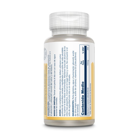 Solaray Vitamina D3 400Ui 120caps