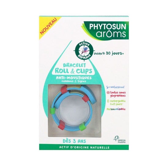 Phytosun Aroms Kinderrollenarmband und Moskitoklammern 3 Jahre alt