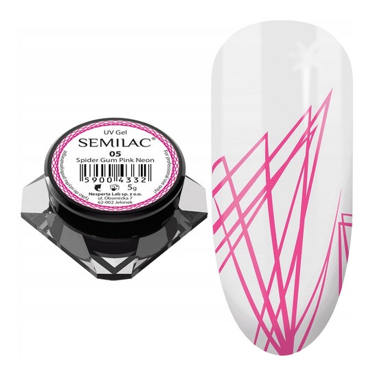 Semilac Spider Gum Gel Nageldecoratie Nr. 05 Neon Roze 5g