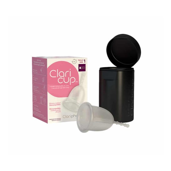 Claripharm Claricup Transparent Menstrual Cup Size 1 Disinfection Box