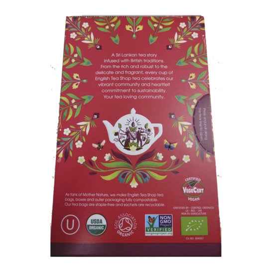 English Tea Shop Té English Breakfast Infusiones Bio 20 Sobres