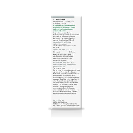 Extracto Hiperico Xxi 50ml Soria Natural