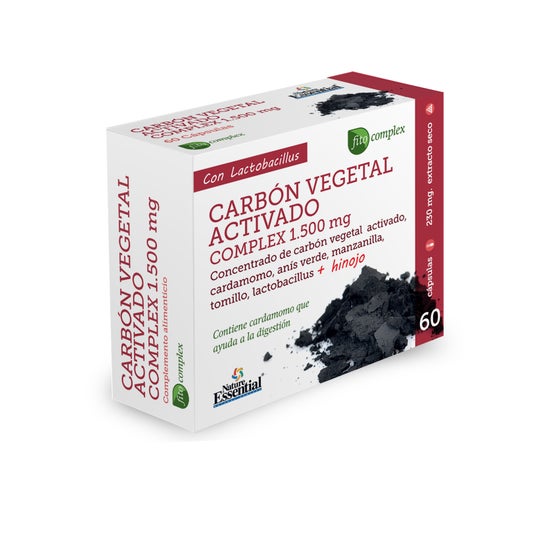Natur Wesentliche Carbón Vegetal Activado Complex 1500mg 60caps