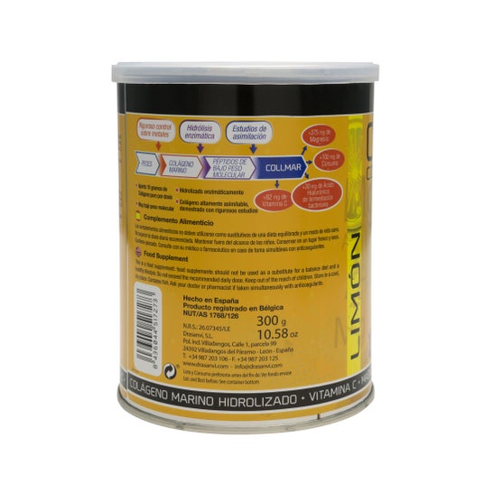 Drasanvi Collmar® Colágeno Marino + Magnesio + Cúrcuma Sabor Limón 300g