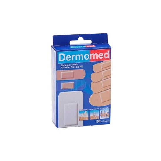 DERMOMED ADHESIVE DRESSING BOX ASSORTED PVC FABRIC AND FIX 36 U