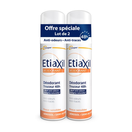 Etiaxil Desodorante Suave 24h Sin Sales de Aluminio Aerosol 2x150ml