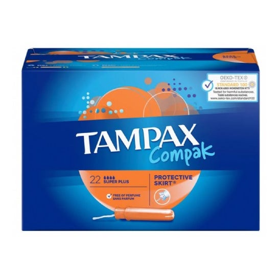 Tampax Compak Tampon 100%algodon Super Plus 22 U