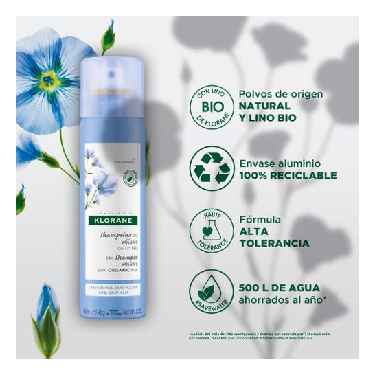 Klorane Champú Seco al Lino BIO 150 ml