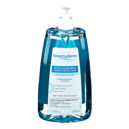 Micellar shower gel Neutraderm Dermo-Protector Flaske med 1 liters pumpe