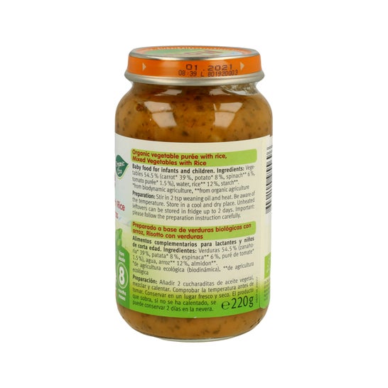 Holle Tarrito Verduras con Arroz +8 M 220 g