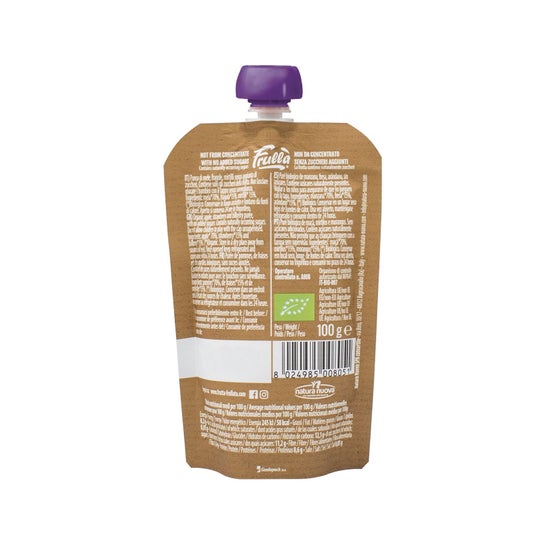 Natura Nuova Puré Manzana Fresa Arandanos Sin Azucar Doypack 100 g