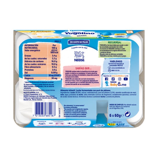 Nestle Iogolino Mini De Plátatano 6x60 G