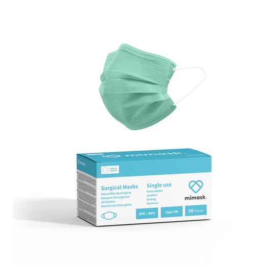 MiMask IIR Surgical Face Mask Green 50 units