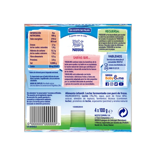 Nestlé postre lácteo fresa 4uds