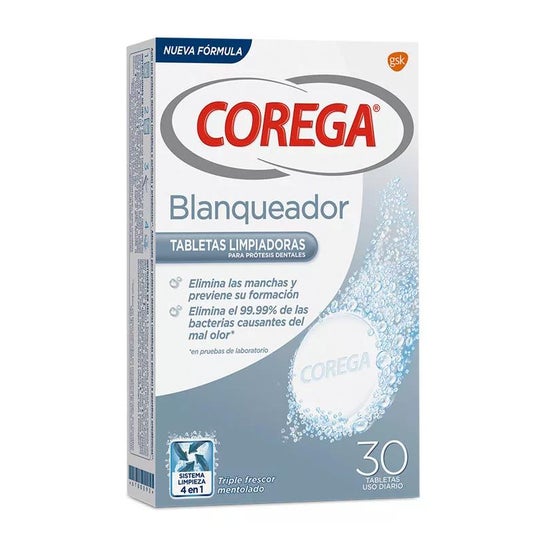 Corega™ Blanqueador 30 tabletas efervescent Corega™ Blanqueador 30 tabletas efervescent