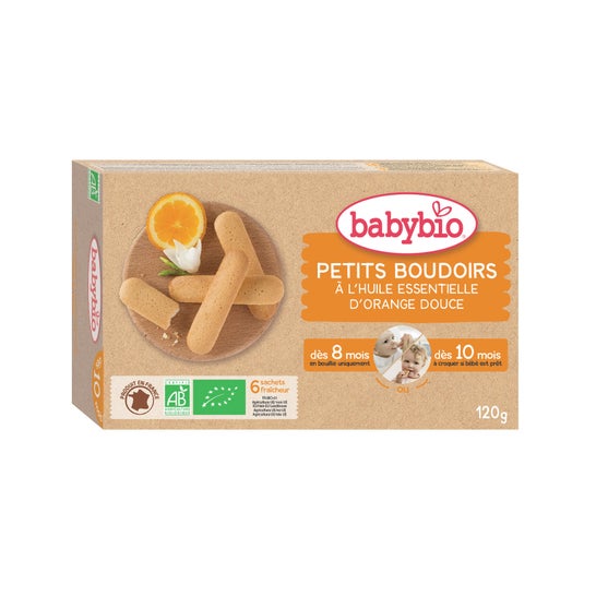 Babybio Biscuits - Biscuits with sweet oragne essential oil (120g) - Alimentación del bebé