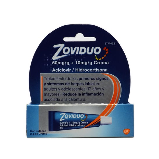 Zoviduo 50mg/g+10mg/g Crema 2g
