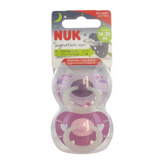 NUK CHUPETE SILICONA NIGHT/DAY T3 18-36 2UD