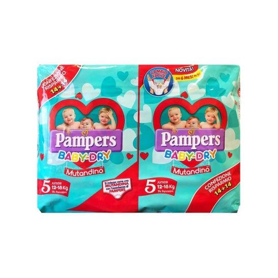 Pampers Pack Baby Dry Mutandino Taglia 5 Junior 2x14 Unità