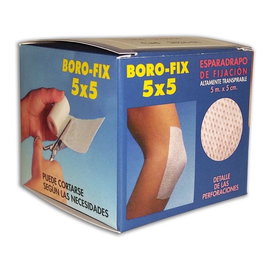 Tubipax Boro-Fix Atmungsaktives Fixierband 5m x 5cm Weiß