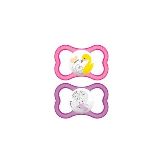 Mam Baby Soother Air Night Silicone Pink 6M 2uds