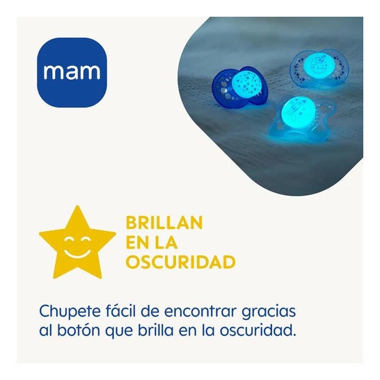 Ciuccio Mam Baby Air Night Silicone rosa +6M 2uds Ciuccio Mam Baby Air Night Silicone rosa +6M 2uds