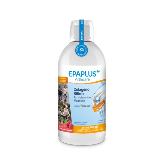 Epaplus Collagen + Ac. Hyaluronisk smag hindbær 25 dage 1l drikkebar