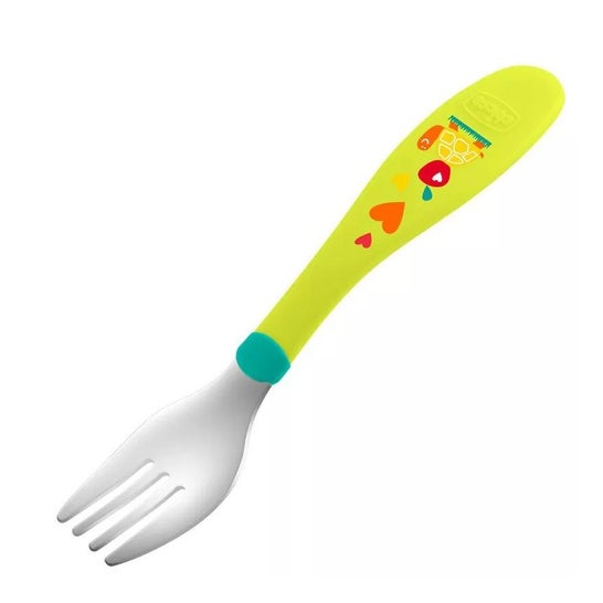 Chicco Pack Cubiertos Inox +18m Verde Chicco Pack Cubiertos Inox +18m Verde