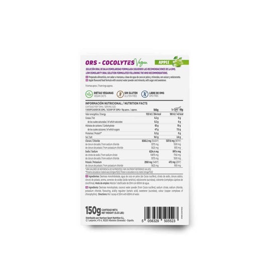HSN ORS Cocolytes Agua de Coco + Electrolitos en Polvo Manzana 150g