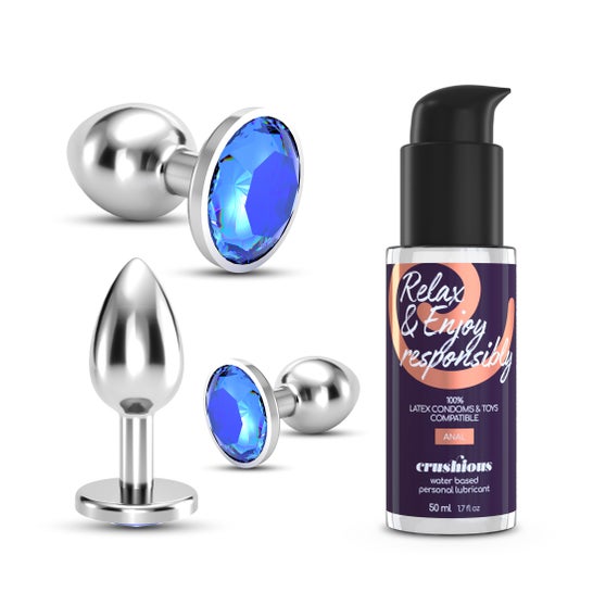 Crushious Set Bijou Anal Wet Train Trio Azul