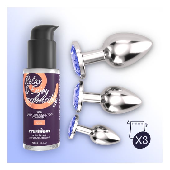 Crushious Set Bijou Anal Wet Train Trio Azul