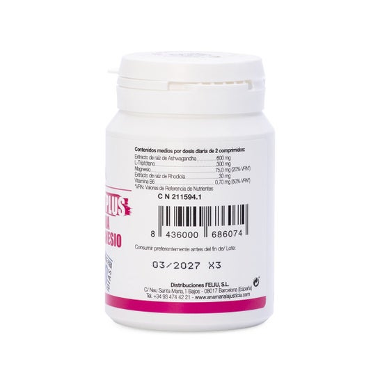 Ana Maria Lajusticia Triptófano Plus con Ashwagandha + Rhodiola y Magnesio 60comp