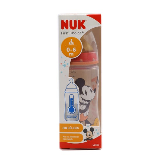 Nuk Biberón Fc+ Pp con Tetina de Látex Mickey Mouse 0-6 Meses 300ml