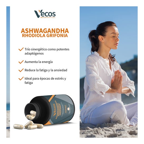 Vecos Nucoceuticals Extracto de Ashwagandha y Rhodiola 100 caps