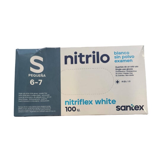 Santex Guantes Nitrilo Blanco Sin Polvo S 100uds