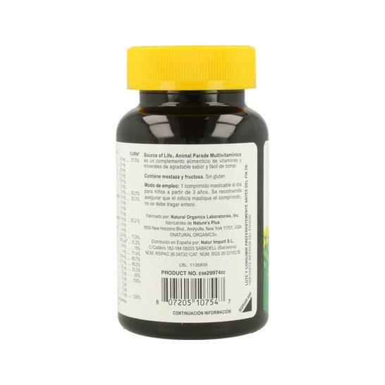 Nature's Plus Animal Parade Multivitamínico Naranja 60caps
