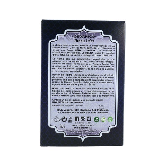 Radhe Shyam Henna Indigo Polvo 100gr