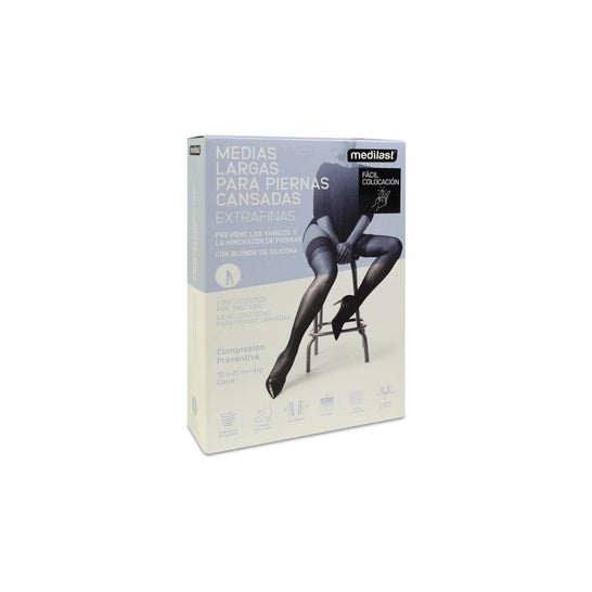 Medilast Long Compression Stockings Preventive Black Size S 1 Pair