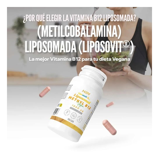 HSN Vitamina B12 Metilcobalamina Liposomada Liposovit® 1000mcg Vitamina B12 120vcaps