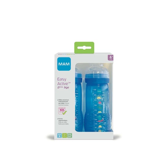 Mam Biberon Easy Active Ragazzo Flusso 2x330ml