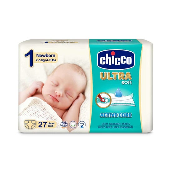 Chicco Ultra Soft Pañales Talla 1 NewBorn 2-5kg 27uds