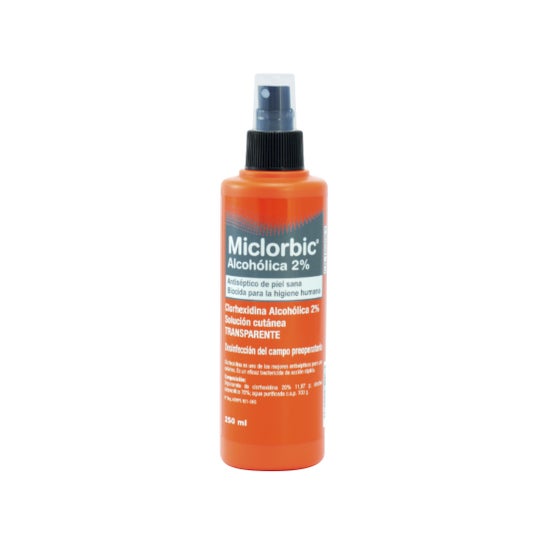 Miclorbic Chlorhexidine 2% alcoholische oplossing Transparante spray 250ml