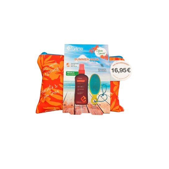 Farline Summer Vanity Case Set Sunscreen Oil SPF30 + Brush