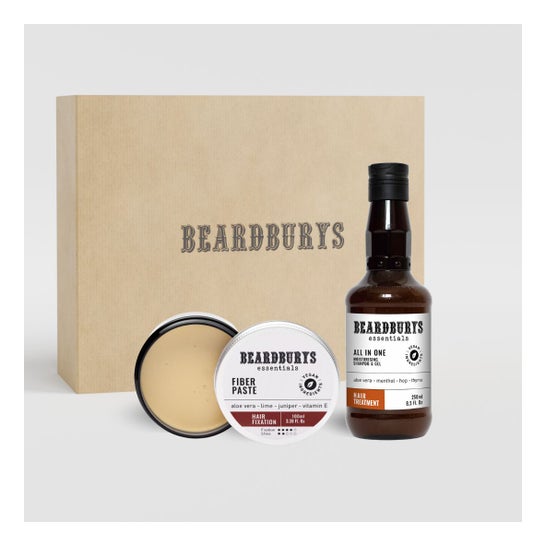 Beardburys Essentials Kit Fiber Cera Semi-Mate + Champú All in