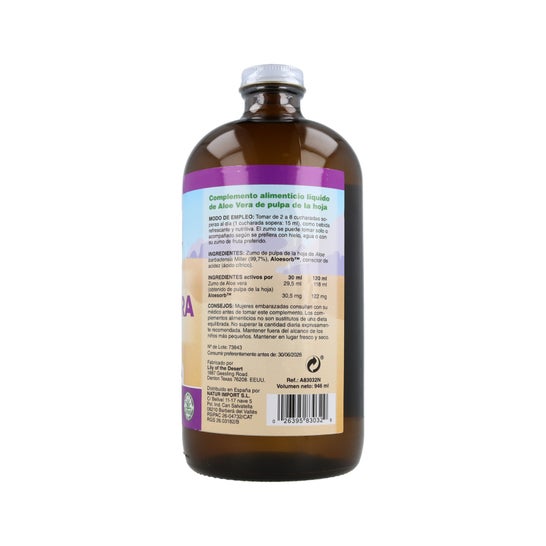 Lily Of The Desert Aloe Vera Pulpa Hoja Vidrio 946 ml