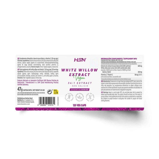 HSN Extracto de Sauce Blanco 34:1 240 mg 120 vcaps