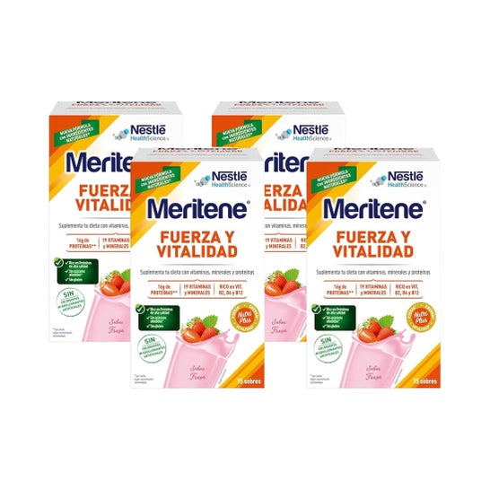 Meritene Kraft und Vitalität Erdbeere 4x15 Beutel