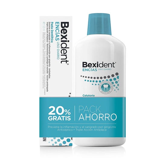 Bexident Pack Gengive dentifricio Triclosan 125ml + Gengive con collutorio Triclosan 500ml